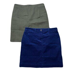 Talbots Women’s Size 6 Petite Skirt Bundle – Blue Corduroy & Olive Textured Mini
